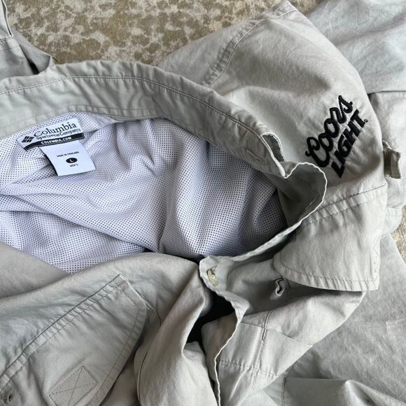 Columbia PFG Fishing Gear Coors Light Button-Up Shirt Men's Sz L - Picture 8 of 10